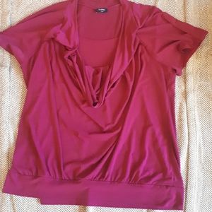 Reitman's rouched scoop necked magenta blouse
